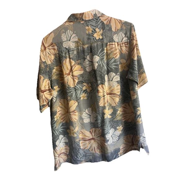 Island Republic - Mens Large Button Up Hawaiian Short Sleeve Shirt (100% Silk) - Picture 3 of 9